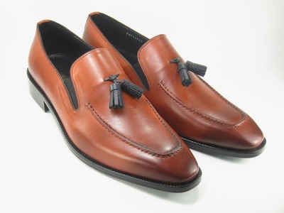 Hot Sale Men's Handmade Brown Tassels Loafer Genuine Leather Formal Shoes