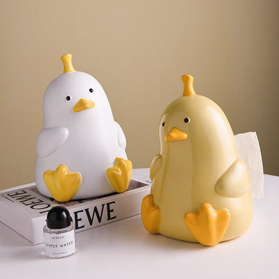 Cute duck ceramic tissue box
