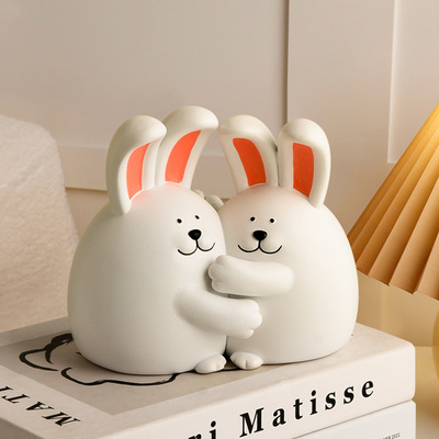1 Pair Cute Bug Rabbit Bookstop Cabinet Craft Decoration