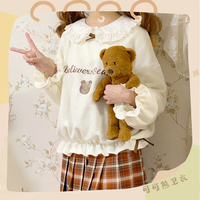 Sweet and cute bow fungus lace sweater - Thumbnail 1