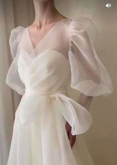 Vintage A Line V Neck Long Prom Dress 