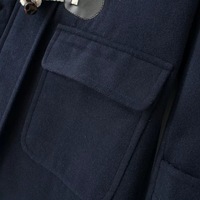 Korean style casual horn button mid-length woolen coat - Thumbnail 6