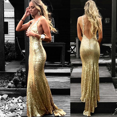 Prom Dresses Evening Dresses Backless V Neck