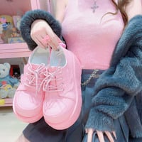 Flaming Doll Girl Princess Fire High Heel Platform Black Pink Wedges Shoes - Thumbnail 5