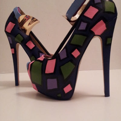 Multi-colored painted heels