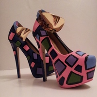 Multi-Colored Painted Heels - Thumbnail 3