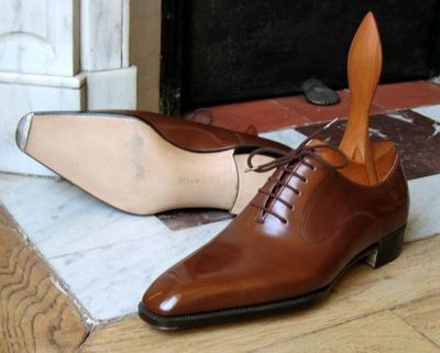 Hot Sale Men's Hand Stitch Brown Lace Up Genuine Leather Formal Shoes