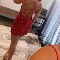 Royal Blue Homecoming Dresses Sequins Short  - Thumbnail 1