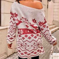 Women'S Casual White Long Sleeved Sweater - Thumbnail 2