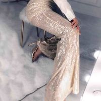 Sexy High Waist Tight Sequins Flare Pants - Thumbnail 2