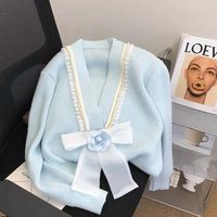 Big Bow Lady Sweater Cardigan - Thumbnail 2