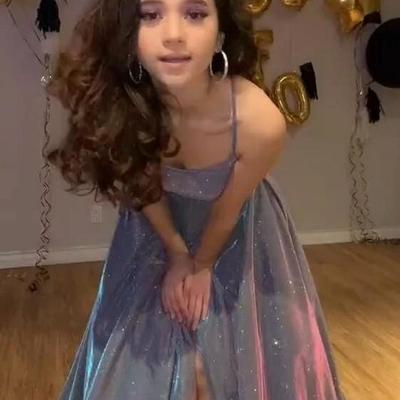 A-line spaghetti straps long prom dresses