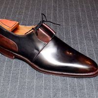 Unique Style Men's Hand Stitch Two Tone Genuine Leather Lace Up Formal Shoes - Thumbnail 1