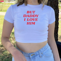 "BUT DADDY I LOVE HIM" CROP TEE - Thumbnail 3