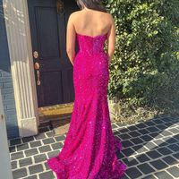 Cute Mermaid Sweetheart Dark Fuchsia Sequins Prom Dress - Thumbnail 1