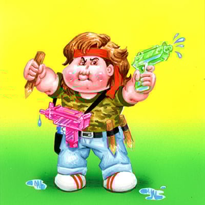 Equipped edgar / combatin' corey final art - horrorible kids - series 7 2022