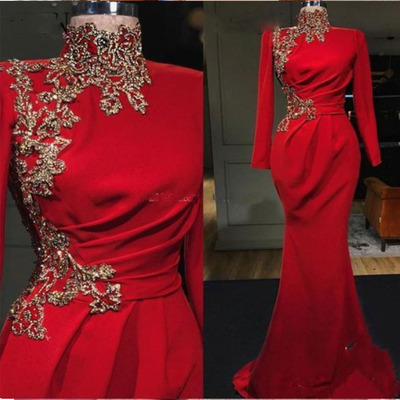 High Neck Prom Dresses Mermaid with Rhinestones 