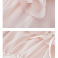 European Classic Angel Fairytale Princess White Pink Tulle Ribbon Bow Long Fairy Dress - Thumbnail 6