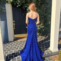 Charming Mermaid Straps RoyalBlue Sequins Prom Dresses - Thumbnail 1