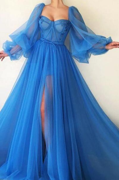 A Line Tulle Long evening dress Prom Dress