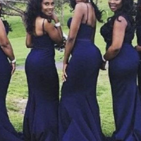 Navy Blue Bridesmaid Dresses for Wedding Party - Thumbnail 2