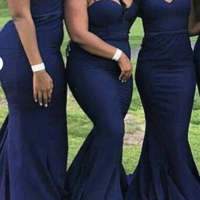 Navy Blue Bridesmaid Dresses for Wedding Party - Thumbnail 1