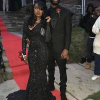 Charming Long Sleeves Black Sequin Long Prom Dresses - Thumbnail 1