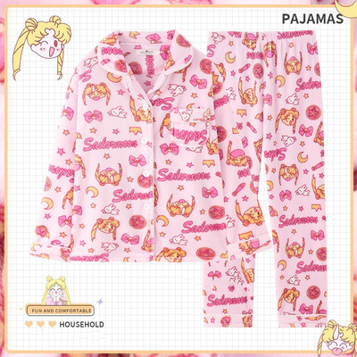 Cute sailor moon coral fleece pajamas thickened warm home clothes