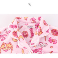 Cute Sailor Moon Coral Fleece Pajamas Thickened Warm Home Clothes - Thumbnail 3