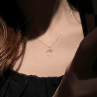 Wandering Moon in the Night Sky Necklaces Pendants - Thumbnail 1