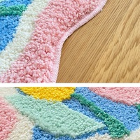 Colorful Vibrant Pink Frame Tulip Flowers Garden Home Nature Soft Mat Rugs Carpets Bedroom Decor - Thumbnail 7