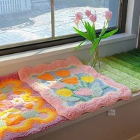 Colorful Vibrant Pink Frame Tulip Flowers Garden Home Nature Soft Mat Rugs Carpets Bedroom Decor - Thumbnail 3