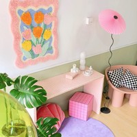 Colorful Vibrant Pink Frame Tulip Flowers Garden Home Nature Soft Mat Rugs Carpets Bedroom Decor - Thumbnail 5