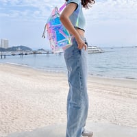 New Fashion Colorful Laser Backpack Large Capacity Transparent Symphony Backpack - Thumbnail 5
