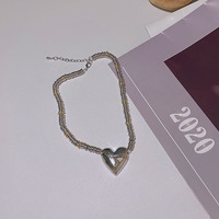 Silver Metal Heart Necklace - Thumbnail 3