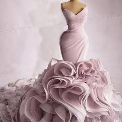 Mermaid organza wedding dress prom evening gown