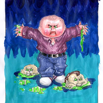 Damon knight / insane zane color rough - horrorible kids - series 7 2022 - Thumbnail 1