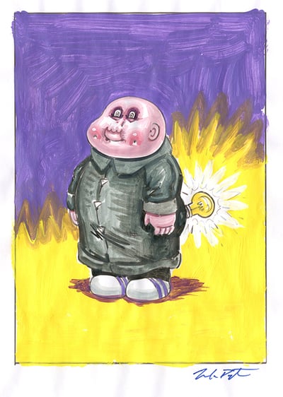 Fluorescent FESTER / Charged CHARLES Color Rough - Horrorible Kids - Series 7 2022