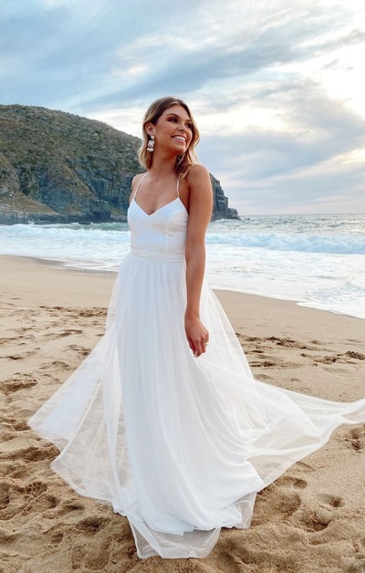 Beach Wedding Dresses Bridal Gown Spaghetti Straps WD93