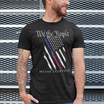 We the people b&w bi flag unisex t-shirt - Thumbnail 1