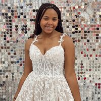 Cute A Line Sweetheart Champagne Tulle White Lace Prom Dresses - Thumbnail 2