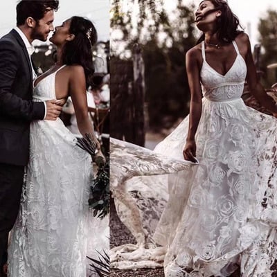 Rose Lace Wedding Dresses Bridal Gown for Wedding