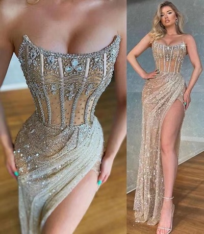 Luxury Prom Dresses Evening Gown with Rhinestones