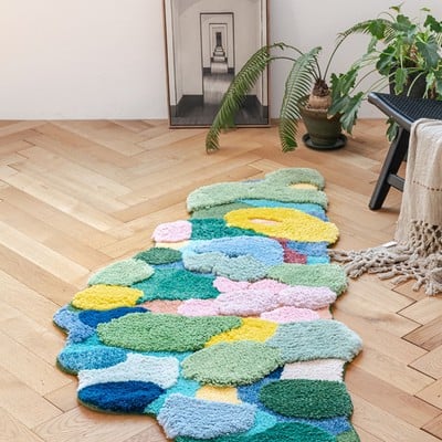 River forest valley flower nature soft mat moss rugs carpets decor