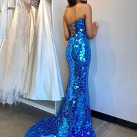 Mermaid Charming Sweetheart Royal Blue Prom Dresses - Thumbnail 1