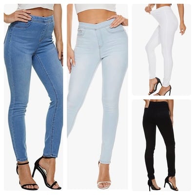 Fashion elastic waist jeans -td - Thumbnail 4