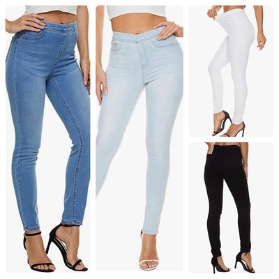 Fashion Elastic Waist Jeans -TD