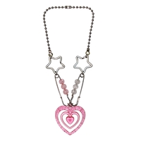 Y2K star pin love heart chain necklace - Thumbnail 7