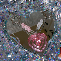 Y2K star pin love heart chain necklace - Thumbnail 5