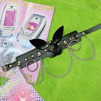 Y2K bunny mask shape collar necklace - Thumbnail 3